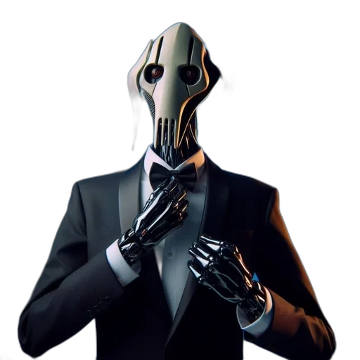 mask, robot, face, jacket, concept art, 3d render, pixel art, comic book art transparent PNG cut-out