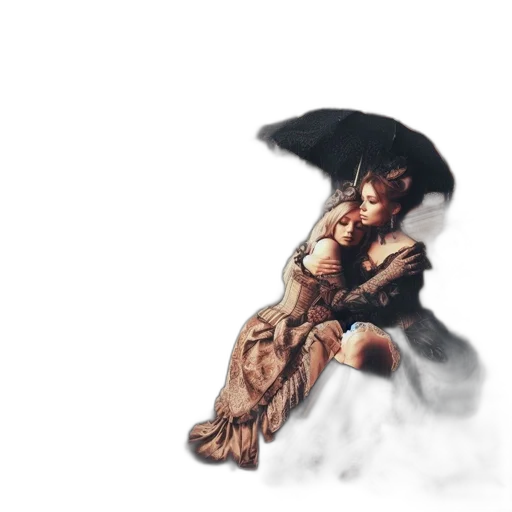 umbrella, dress, dragon, weapon, concept art, fantasy art, watercolor, pixel art transparent PNG cut-out