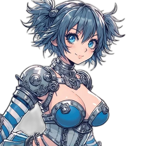 robot, weapon, sword, dress, anime, fantasy art, concept art, comic book art transparent PNG cut-out
