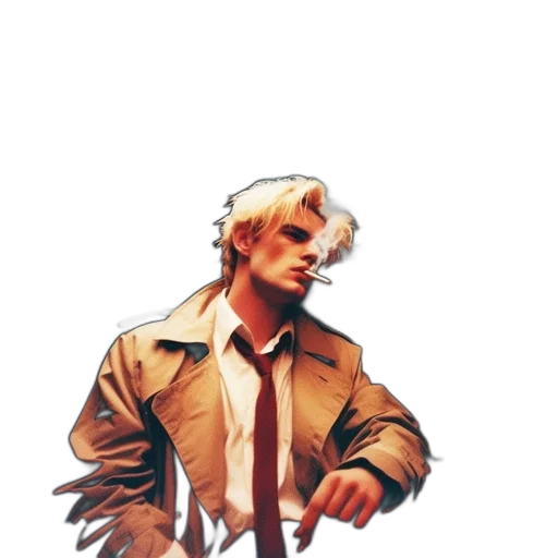 jacket, staff, pixel art, comic book art, concept art, photorealistic, earth tones, golden transparent PNG cut-out