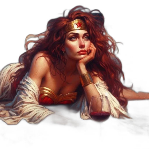 fantasy art, comic book art, concept art, pixel art, red, regal, figure, gold transparent PNG cut-out