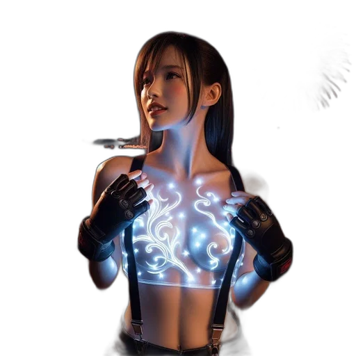 robot, staff, jacket, jewelry, cyberpunk, concept art, 3d render, fantasy art transparent PNG cut-out