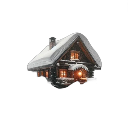 building, umbrella, 3d render, concept art, photorealistic, winter, scene, cozy transparent PNG cut-out