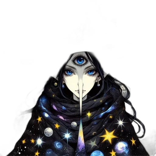 mask, staff, jacket, dress, fantasy art, concept art, pixel art, watercolor transparent PNG cut-out