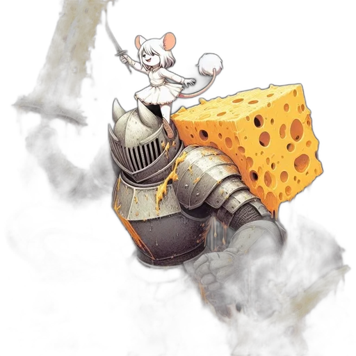 robot, food, weapon, concept art, fantasy art, watercolor, comic book art, imaginative transparent PNG cut-out
