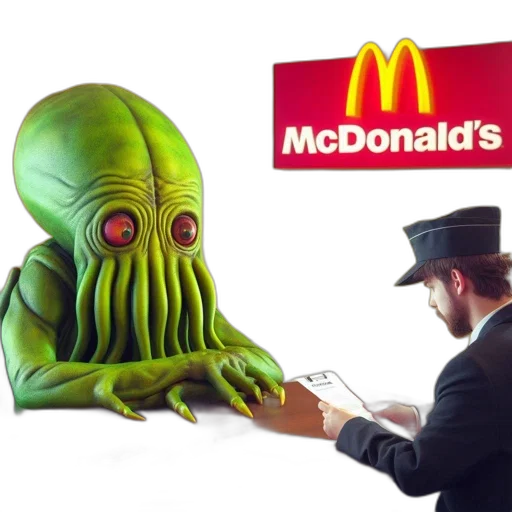 food, creature, staff, robot, concept art, 3d render, photorealistic, octopus-like transparent PNG cut-out