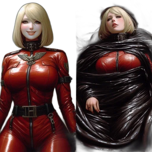 concept art, comic book art, 3d render, fantasy art, red, dark, two, contrasting transparent PNG cut-out