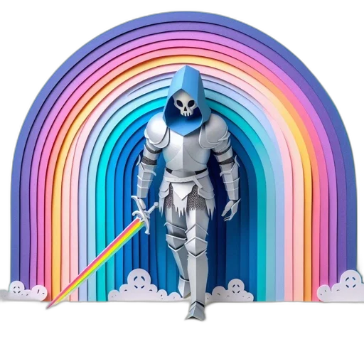 sword, robot, staff, umbrella, vaporwave, concept art, pixel art, 3d render transparent PNG cut-out