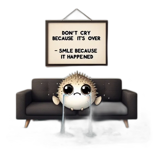 furniture, animal, 3d render, concept art, cartoon, photorealistic, anthropomorphic, pufferfish transparent PNG cut-out