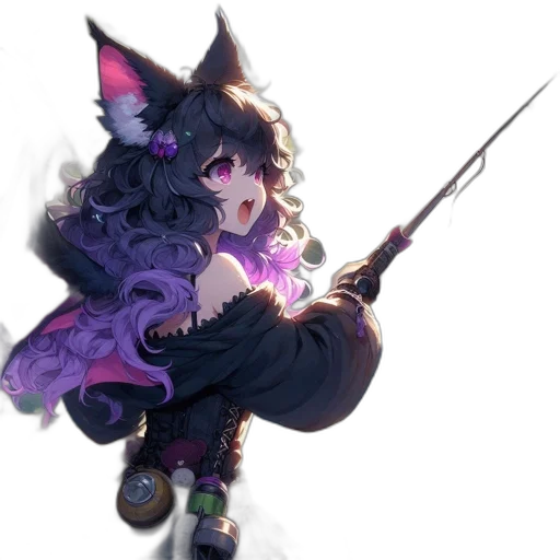 staff, weapon, sword, creature, fantasy art, pixel art, concept art, anime transparent PNG cut-out