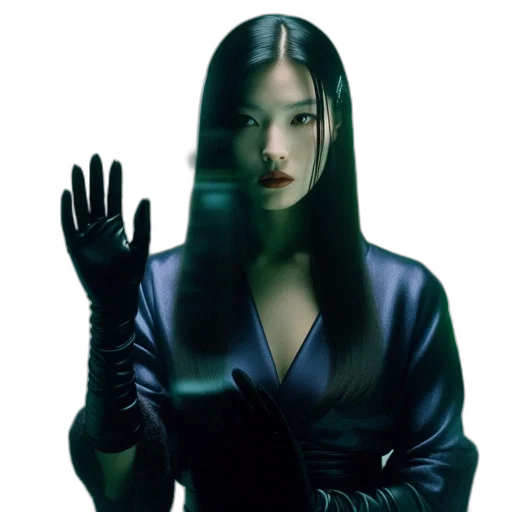 mask, face, dress, jacket, photorealistic, cyberpunk, concept art, comic book art transparent PNG cut-out