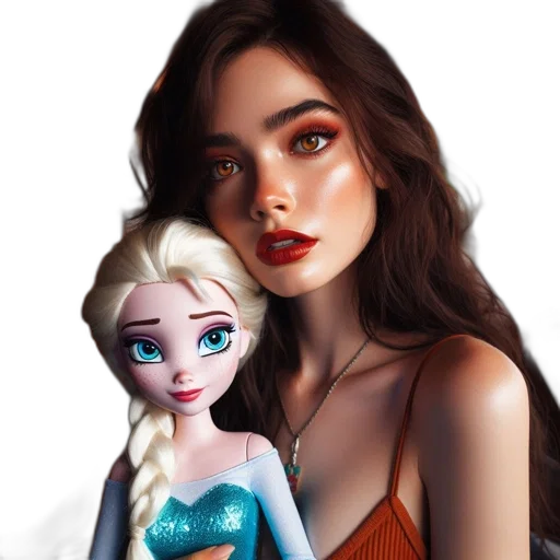 dress, face, fantasy art, cartoon, photorealistic, concept art, underwater, neon lights transparent PNG cut-out