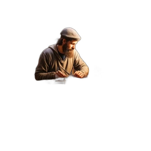hat, staff, jewelry, face, pixel art, 3d render, photorealistic, concept art transparent PNG cut-out