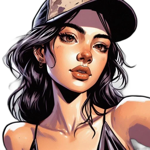 hat, comic book art, cartoon, concept art, fantasy art, earth tones, highly, detailed transparent PNG cut-out
