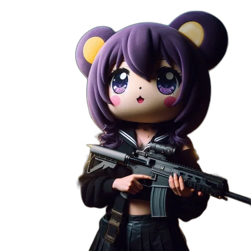 weapon, animal, 3d render, anime, concept art, cartoon, character, purple transparent PNG cut-out