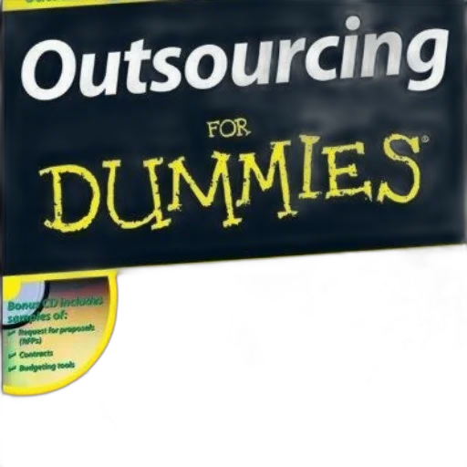 outsourcing, dummies, book, cover, black, background, yellow, globe transparent PNG cut-out