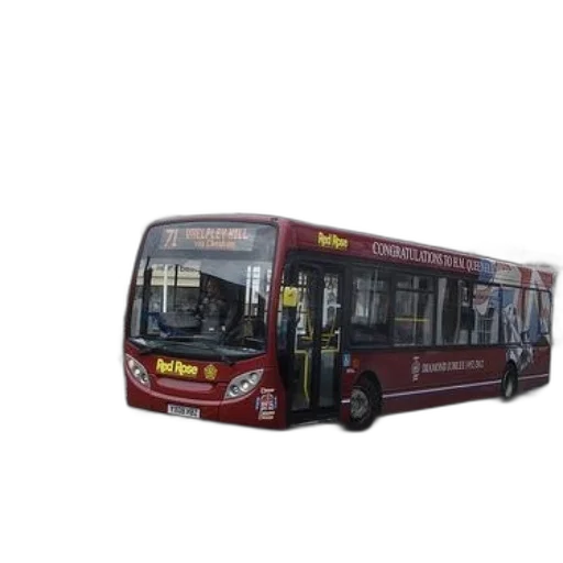 3d render, photorealistic, concept art, red, bus, words, rose, driving transparent PNG cut-out