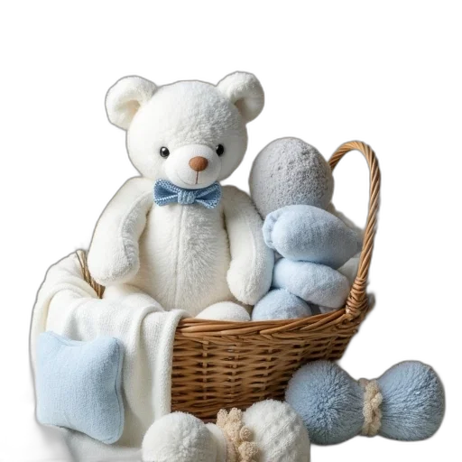 3d render, photorealistic, blue, pastel, monochrome, baby, boy, gift transparent PNG cut-out