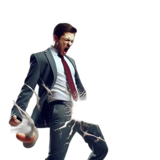 jacket, staff, weapon, robot, concept art, 3d render, pixel art, cyberpunk transparent PNG cut-out