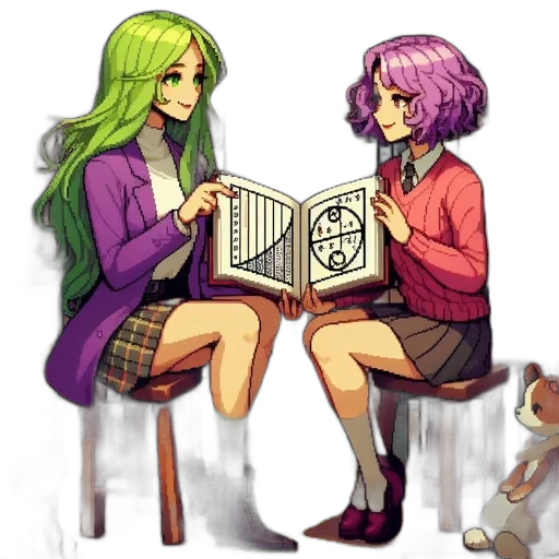 furniture, pixel art, concept art, anime, fantasy art, fire, green, colorful transparent PNG cut-out