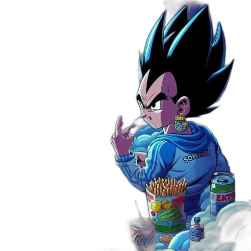jacket, concept art, vaporwave, comic book art, cartoon, blue, character, spiky transparent PNG cut-out