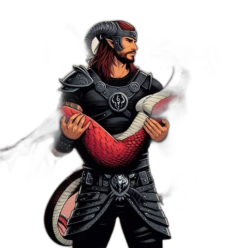 sword, dragon, concept art, comic book art, fantasy art, 3d render, red, armed transparent PNG cut-out