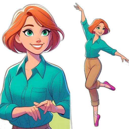 dress, staff, jacket, cartoon, concept art, comic book art, 3d render, pastel transparent PNG cut-out