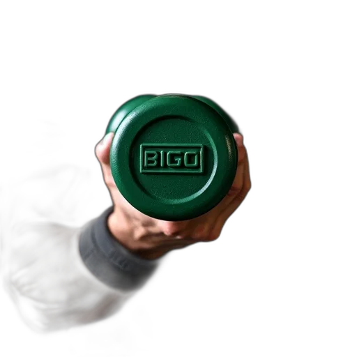 bottle, robot, staff, 3d render, green, muscular, man, holding transparent PNG cut-out