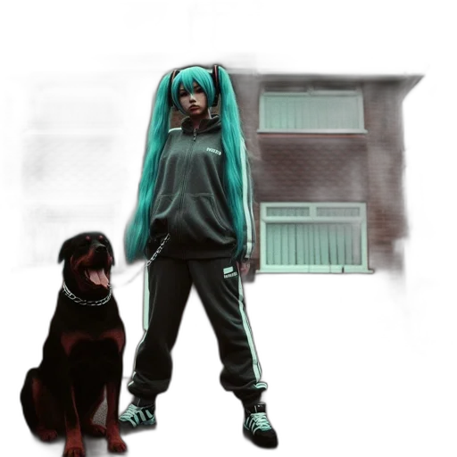 creature, animal, jacket, concept art, anime, cyberpunk, 3d render, outer space transparent PNG cut-out
