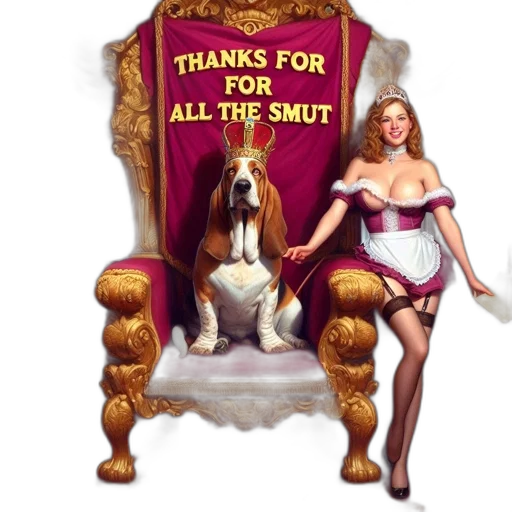 staff, dress, photorealistic, opulent, room, royal, basset, hound transparent PNG cut-out