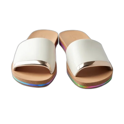 shoes, jewelry, 3d render, pastel, pair, white, brown, sandals transparent PNG cut-out