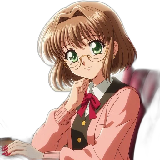 staff, jacket, face, flower, anime, cartoon, vaporwave, pixel art transparent PNG cut-out