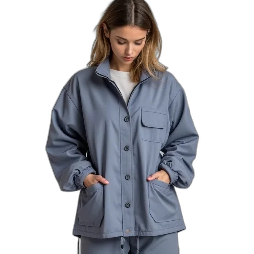 jacket, dress, blue, monochrome, women, scrub, three, pockets transparent PNG cut-out