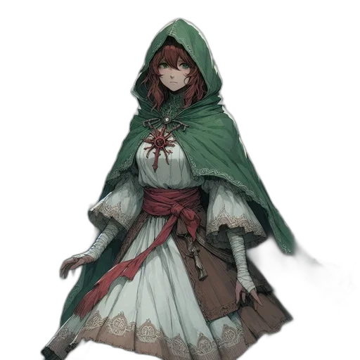 dress, staff, jacket, weapon, concept art, fantasy art, pixel art, anime transparent PNG cut-out