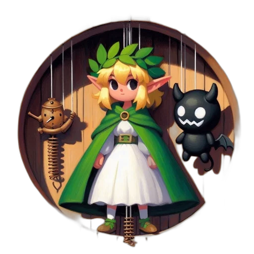 staff, pixel art, concept art, fantasy art, anime, dark, monochrome, green transparent PNG cut-out