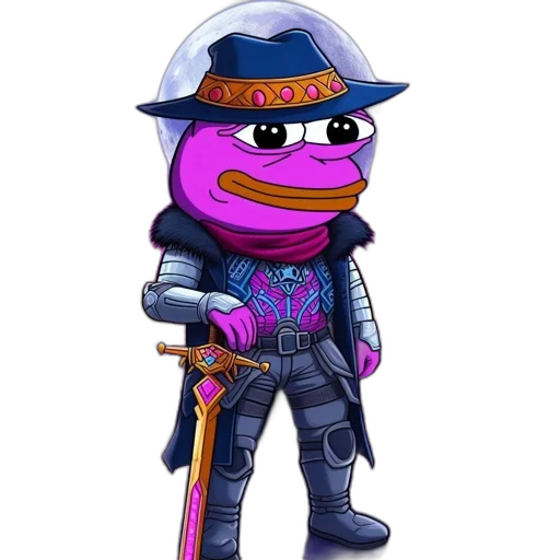 weapon, staff, sword, hat, pixel art, concept art, 3d render, vaporwave transparent PNG cut-out