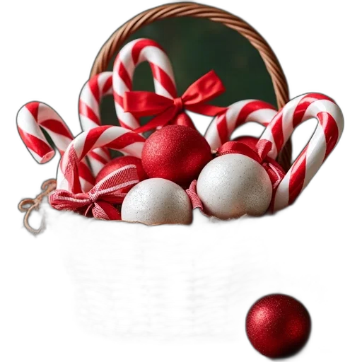 food, jewelry, 3d render, photorealistic, festive, holiday-themed, basket, filled transparent PNG cut-out