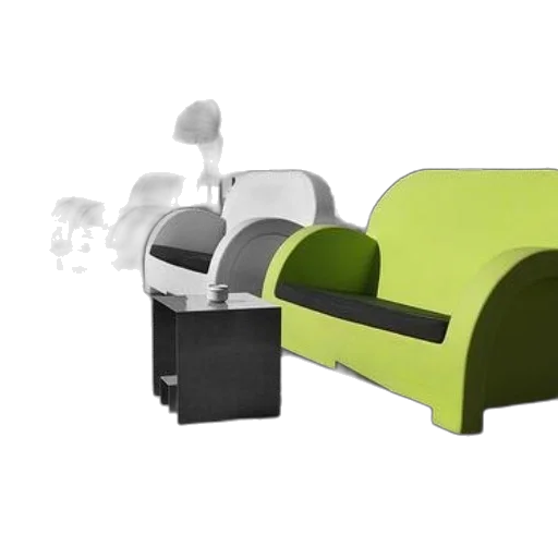 furniture, robot, 3d render, concept art, photorealistic, green, monochrome, neon transparent PNG cut-out