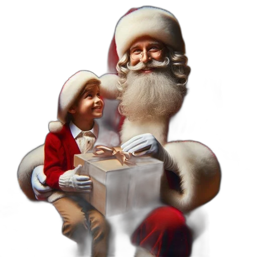 photorealistic, 3d render, concept art, elderly, man, dressed, santa, interacts transparent PNG cut-out