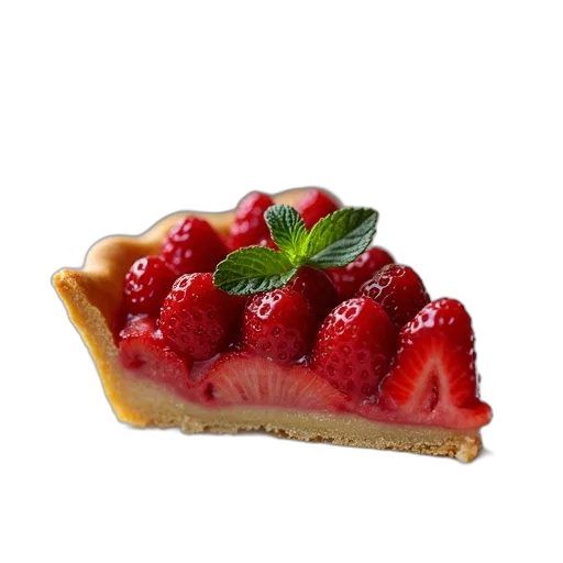 food, crown, photorealistic, 3d render, pixel art, slice, strawberry, pie transparent PNG cut-out