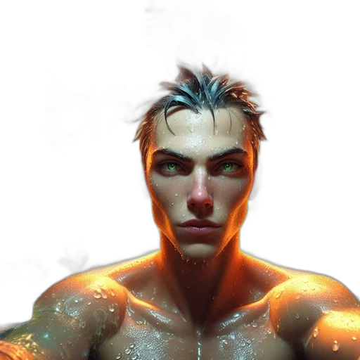 face, robot, hair, creature, cyberpunk, comic book art, concept art, fantasy art transparent PNG cut-out