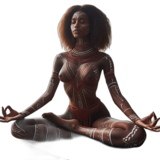 concept art, fantasy art, comic book art, pixel art, earth tones, woman, elaborate, tribal transparent PNG cut-out