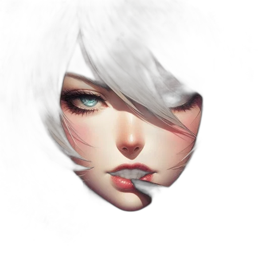 face, mask, hair, creature, photorealistic, fantasy art, concept art, 3d render transparent PNG cut-out