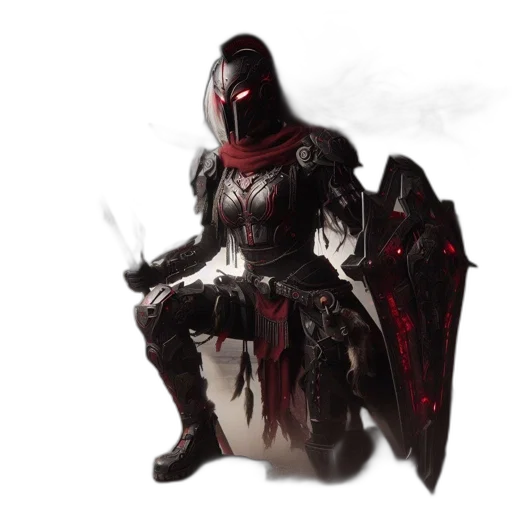 sword, weapon, robot, concept art, fantasy art, comic book art, 3d render, red transparent PNG cut-out