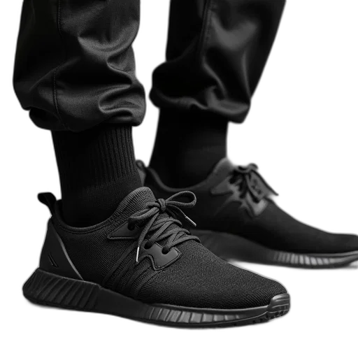 shoes, 3d render, cyberpunk, concept art, photorealistic, monochrome, dark, mens transparent PNG cut-out