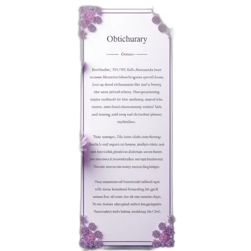 jewelry, dress, purple, white, funeral, bookmark, woman, obituary transparent PNG cut-out