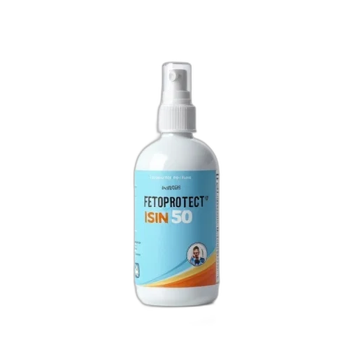 bottle, white, spray, blue, label, containing, text, fetoprotect transparent PNG cut-out