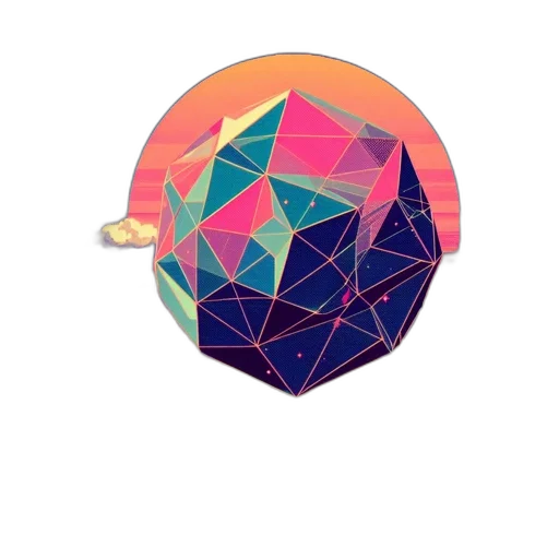 umbrella, jewelry, hat, crown, vaporwave, 3d render, concept art, pixel art transparent PNG cut-out