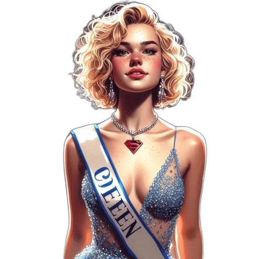 dress, crown, jewelry, photorealistic, comic book art, cartoon, fantasy art, young transparent PNG cut-out