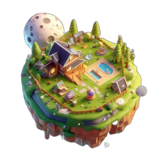 food, 3d render, concept art, fantasy art, photorealistic, forest, fog, idyllic transparent PNG cut-out